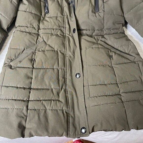 GUESS Women's Quilted Bib & Hooded Anorak Coat Puffer Jacket - Picture 4 of 11